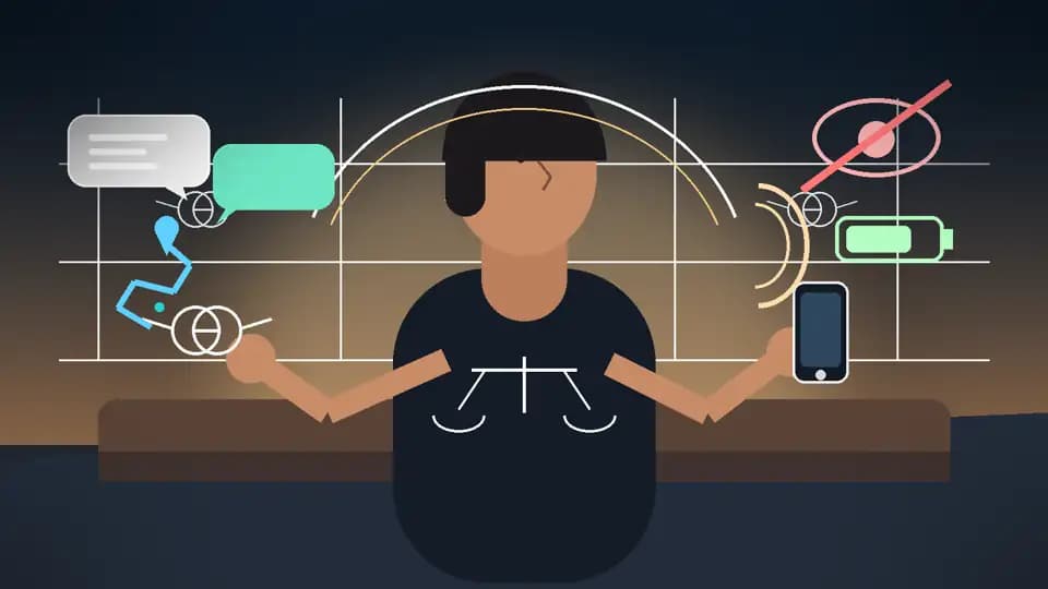 A shopper weighs discreet AI smart glasses against a smartphone while considering navigation, translation, battery life, comfort and privacy.