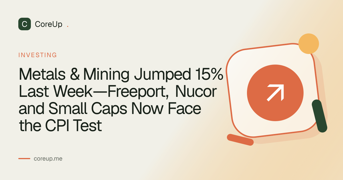 Metals & Mining Jumped 15% Last Week—Freeport, Nucor and Small Caps Now Face the CPI Test