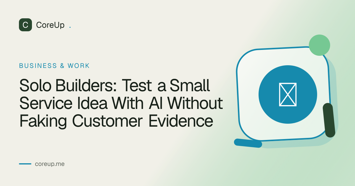 Solo Builders: Test a Small Service Idea With AI Without Faking Customer Evidence
